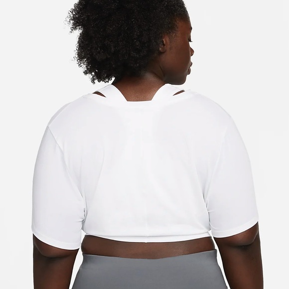 Nike Dri-FIT One Luxe Women's Twist Cropped Short-Sleeve Top  White Size 3X - Picture 2 of 7